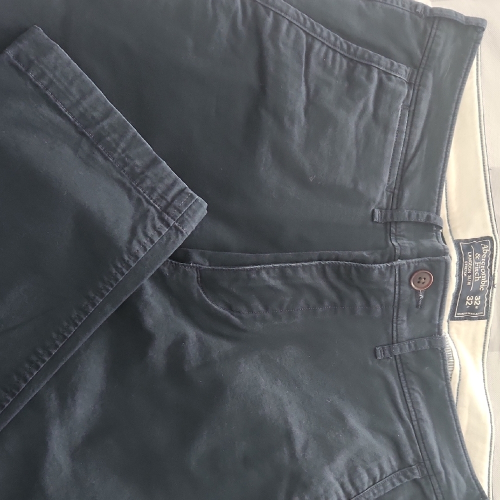 Abercrombie & Fitch Navy Slim Stretch Chino Pants